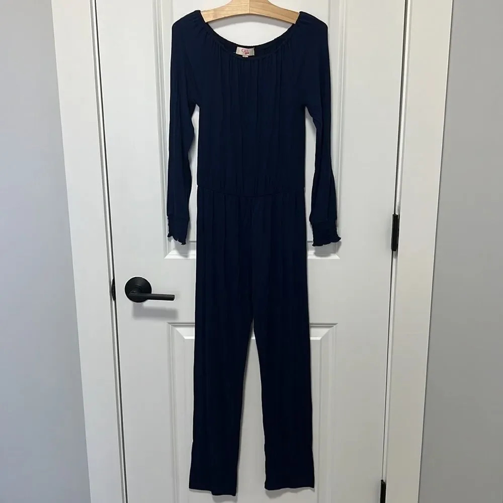 GB Girls || Girls Navy Blue Long Sleeve Long Pants Jumpsuit size Small (6-7)NWOT